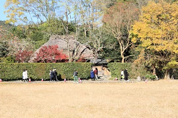 落柿舎の紅葉風景