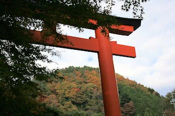 貴船神社一の鳥居付近の風景
