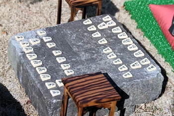 石製将棋盤の風景