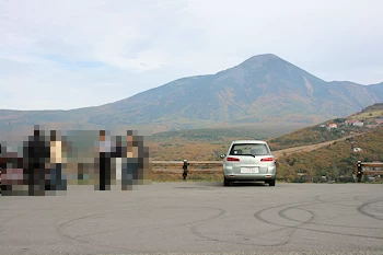 白樺高原夕日の丘の風景