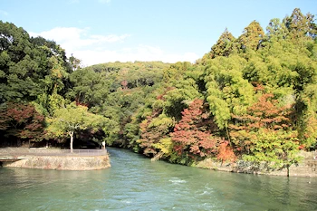 先には宇治グリーン発電所がの風景