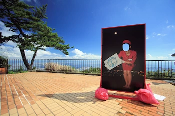 顔出し看板の風景