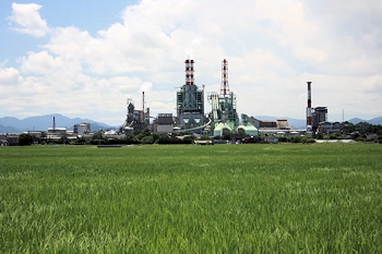 王子製紙米子工場の風景