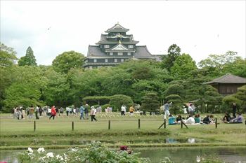 岡山城の風景