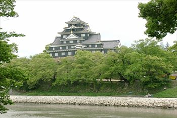 岡山城の風景